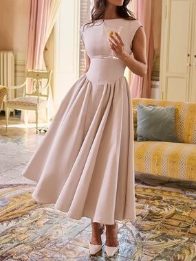 amore vintage cream dropped waist midi dress Black Maxi Abaya Dress
